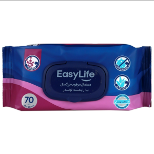دستمال مرطوب بزرگسال ایزی لایف بسته 70 عددی