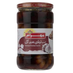 سیر ترشی مهرام سیر گل شیشه ای 680 گرمی