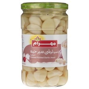 ترشی سیر حبه مروارید سحر شیشه ای 680 گرمی